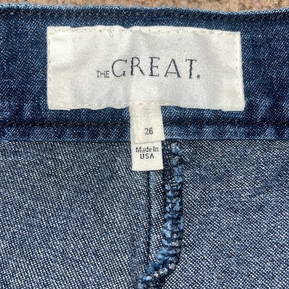 THE GREAT. The Seafair Jean Ultrahigh Wide Leg Jean Blue Grass Wash 26 - Picture 12 of 13